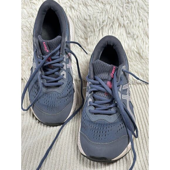 Asics Gel Contend 6 Womens Size 8.5 Wide Blue Running Shoes Sneakers Navy Pink - Picture 1 of 7